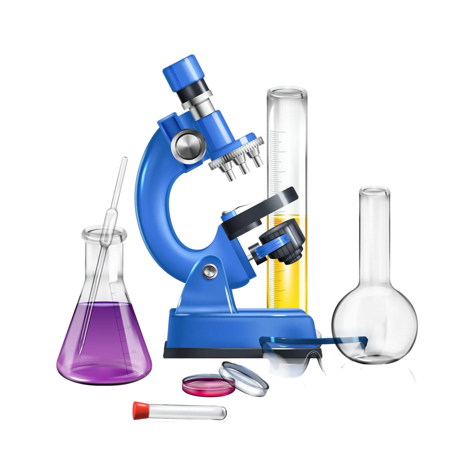 science laboratory realistic composition consisting microscope flasks with chemical reagents vector illustration science laboratory realistic composition consisting microscope flasks with chemical reagents vector illustration